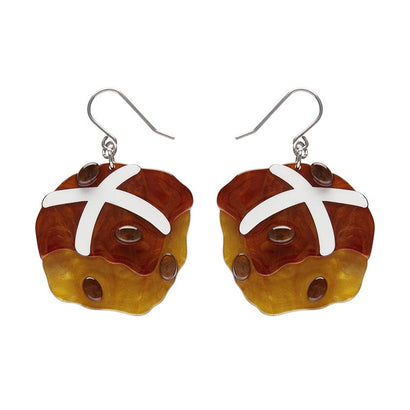 Hot Cross Cravings Drop Earrings  -  Erstwilder  -  Quirky Resin and Enamel Accessories