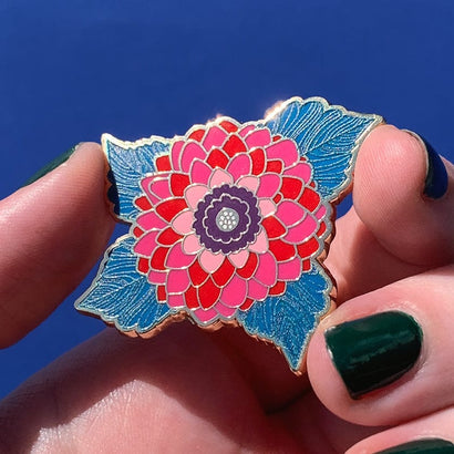 Dazzling Dahlia Enamel Pin  -  Erstwilder  -  Quirky Resin and Enamel Accessories