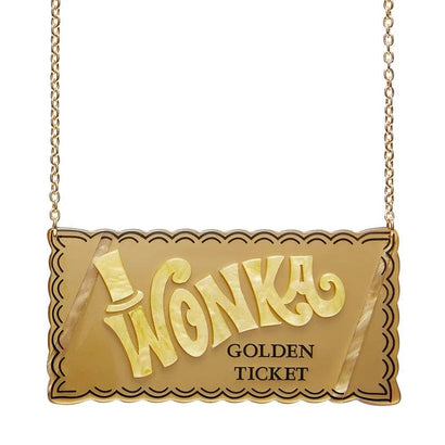 Golden Ticket Necklace  -  Erstwilder  -  Quirky Resin and Enamel Accessories