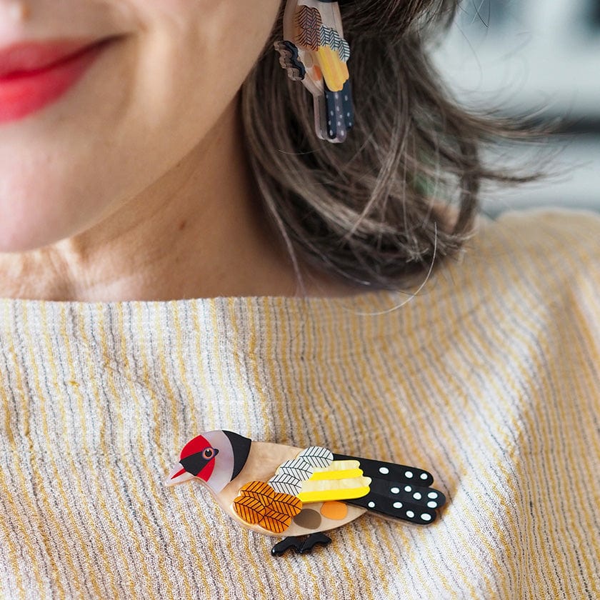 Go for Goldfinch Brooch  -  Erstwilder  -  Quirky Resin and Enamel Accessories