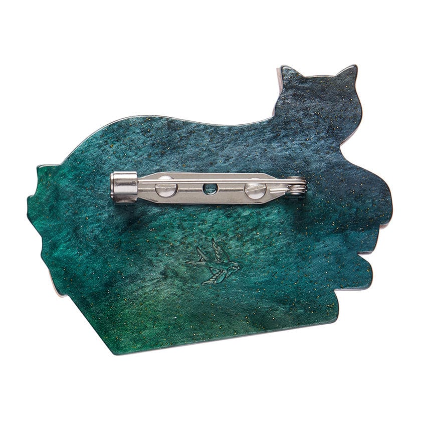 Cultured Cat Brooch  -  Erstwilder  -  Quirky Resin and Enamel Accessories