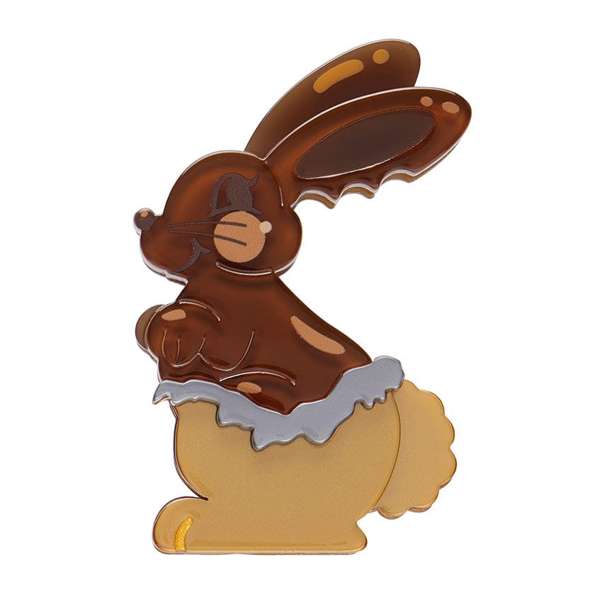 Cocoa the Bunny Brooch  -  Erstwilder  -  Quirky Resin and Enamel Accessories