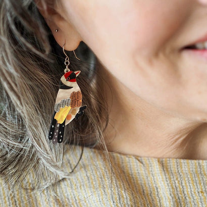 Go for Goldfinch Drop Earrings  -  Erstwilder  -  Quirky Resin and Enamel Accessories