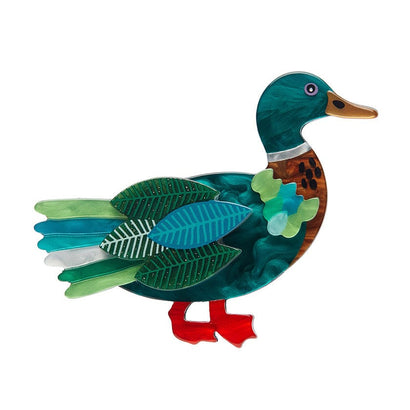 Mighty Mallard Brooch  -  Erstwilder  -  Quirky Resin and Enamel Accessories