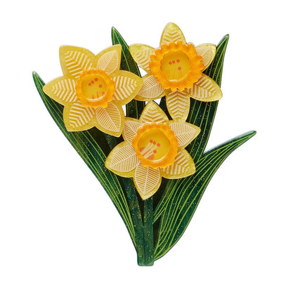 Delightful Daffodils Brooch  -  Erstwilder  -  Quirky Resin and Enamel Accessories