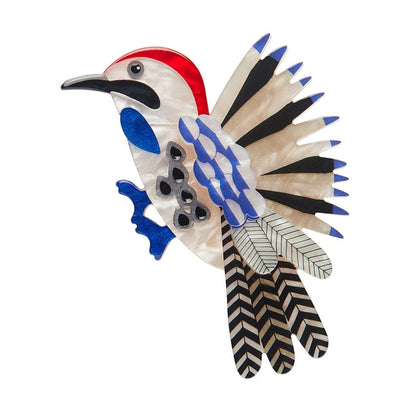 Wondrous Woodpecker Brooch  -  Erstwilder  -  Quirky Resin and Enamel Accessories