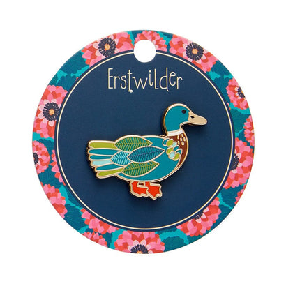 Mighty Mallard Enamel Pin  -  Erstwilder  -  Quirky Resin and Enamel Accessories