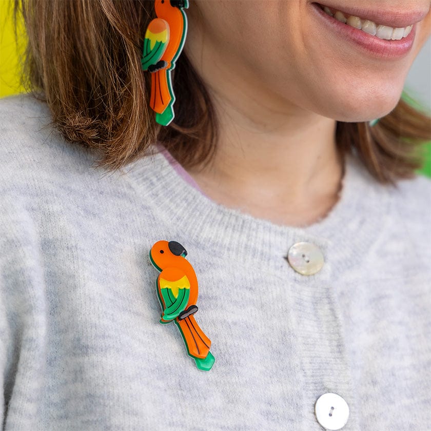 Pancha’s Parrot Brooch  -  Erstwilder  -  Quirky Resin and Enamel Accessories