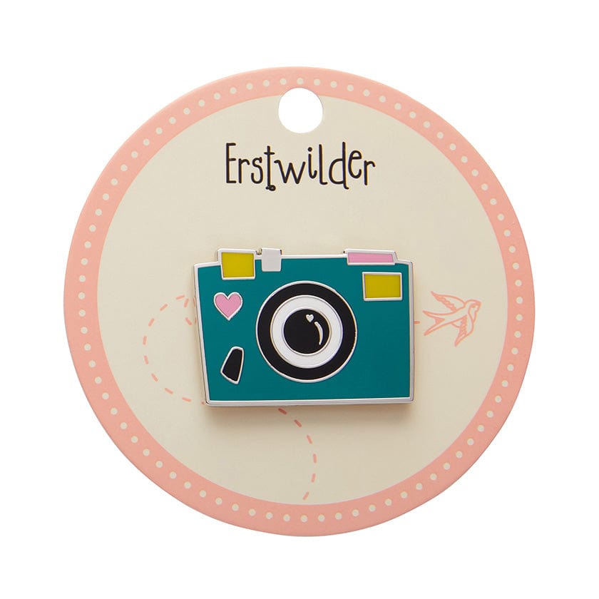 Snap Happy Sally Enamel Pin  -  Erstwilder  -  Quirky Resin and Enamel Accessories