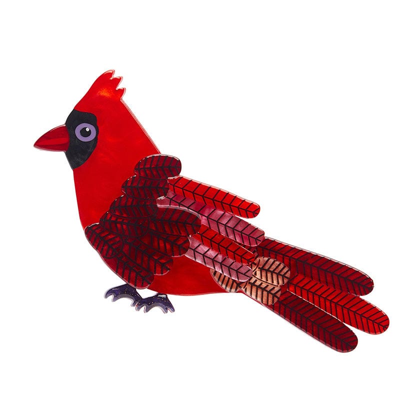 Crimson Cardinal Brooch  -  Erstwilder  -  Quirky Resin and Enamel Accessories