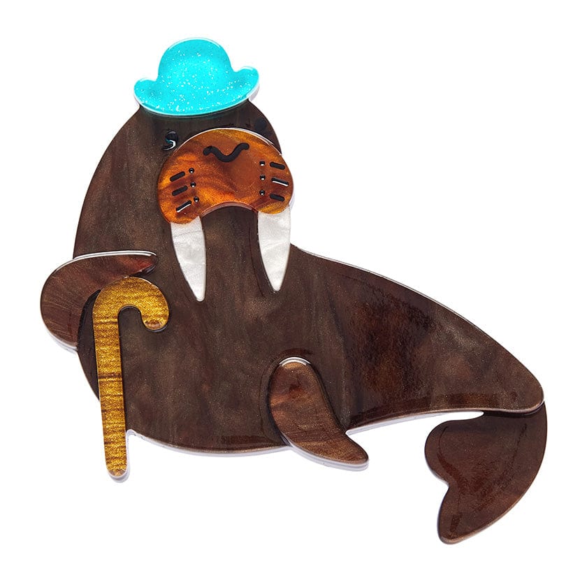 Old Man Walrus Brooch  -  Erstwilder  -  Quirky Resin and Enamel Accessories