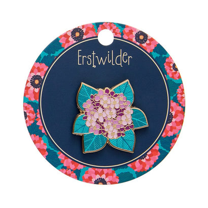 Heavenly Hydrangea Enamel Pin  -  Erstwilder  -  Quirky Resin and Enamel Accessories