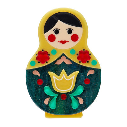 Matryoshka Memories Toy Brooch  -  Erstwilder  -  Quirky Resin and Enamel Accessories