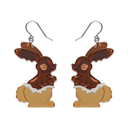 Cocoa the Bunny Drop Earrings  -  Erstwilder  -  Quirky Resin and Enamel Accessories