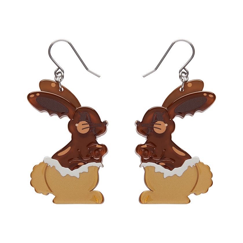 Cocoa the Bunny Drop Earrings  -  Erstwilder  -  Quirky Resin and Enamel Accessories