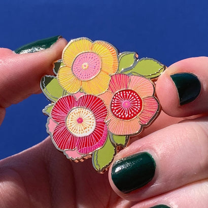 Pretty Poppies Enamel Pin  -  Erstwilder  -  Quirky Resin and Enamel Accessories