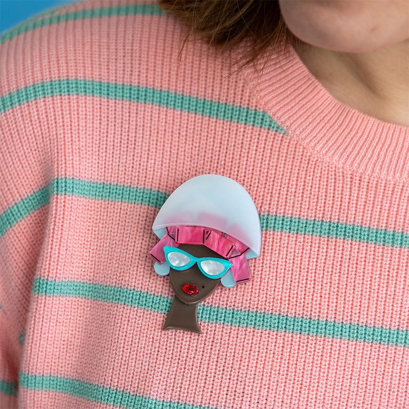 Fancy New ‘Do’ Brooch  -  Erstwilder  -  Quirky Resin and Enamel Accessories