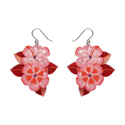 Halcyon Hibiscus Drop Earrings  -  Erstwilder  -  Quirky Resin and Enamel Accessories