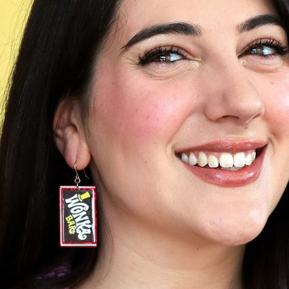 Original Wonka Bar Drop Earrings  -  Erstwilder  -  Quirky Resin and Enamel Accessories