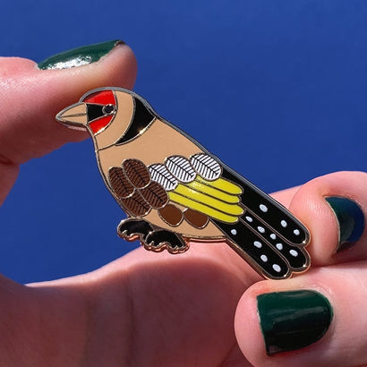 Go for Goldfinch Enamel Pin  -  Erstwilder  -  Quirky Resin and Enamel Accessories