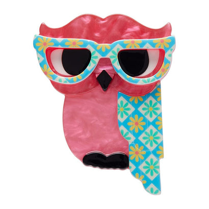 Waldo the Wacky Wise Owl Brooch  -  Erstwilder  -  Quirky Resin and Enamel Accessories