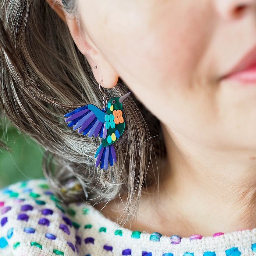 Humming Harmony Drop Earrings  -  Erstwilder  -  Quirky Resin and Enamel Accessories