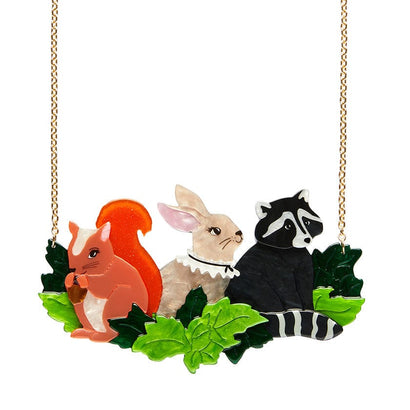 Woodland Friends Necklace (IMPERFECT)  -  Erstwilder  -  Quirky Resin and Enamel Accessories