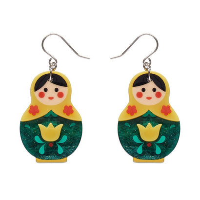 Matryoshka Memories Drop Earrings  -  Erstwilder  -  Quirky Resin and Enamel Accessories