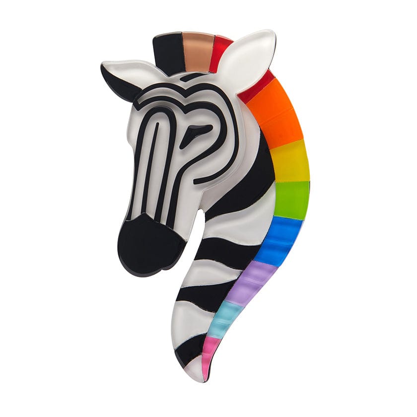 Zelda the Zestful Zebra Brooch (IMPERFECT)  -  Erstwilder  -  Quirky Resin and Enamel Accessories