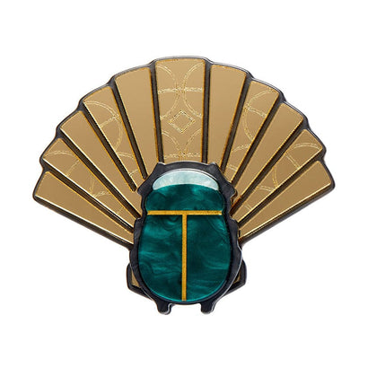 The Heart of Egypt Scarab Brooch (IMPERFECT)  -  Erstwilder  -  Quirky Resin and Enamel Accessories