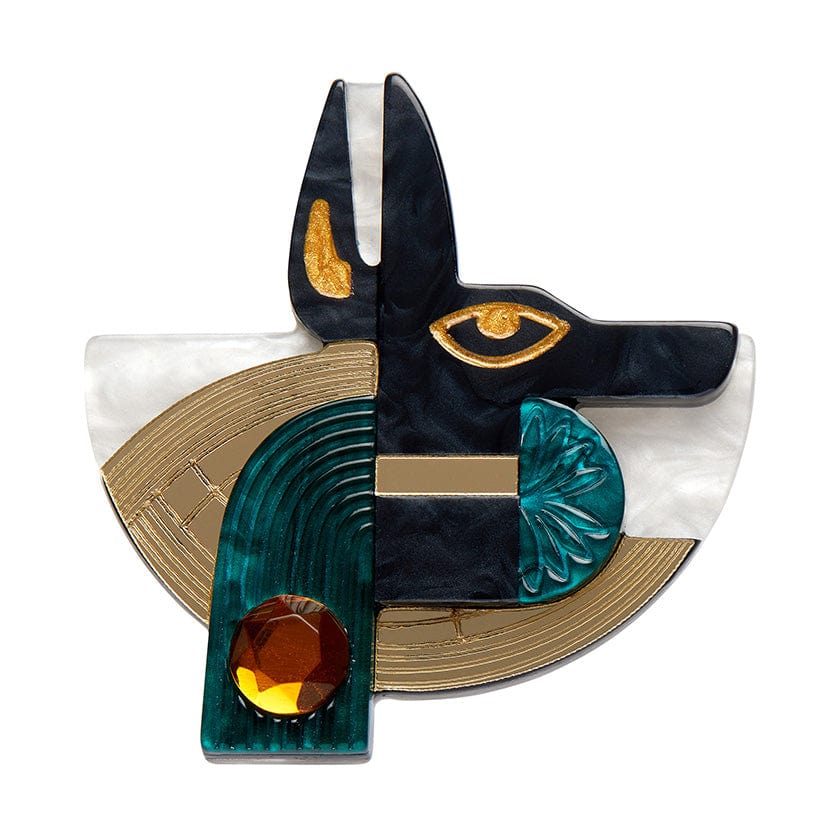 Master of Secrets Anubis Brooch (IMPERFECT)  -  Erstwilder  -  Quirky Resin and Enamel Accessories