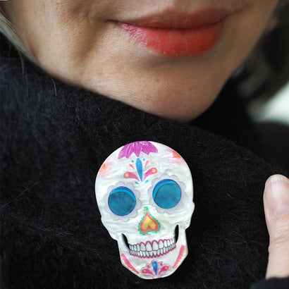 Dia De Los Muertos Brooch (IMPERFECT)  -  Erstwilder  -  Quirky Resin and Enamel Accessories