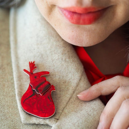 Memory (The Heart) Brooch (IMPERFECT)  -  Erstwilder  -  Quirky Resin and Enamel Accessories