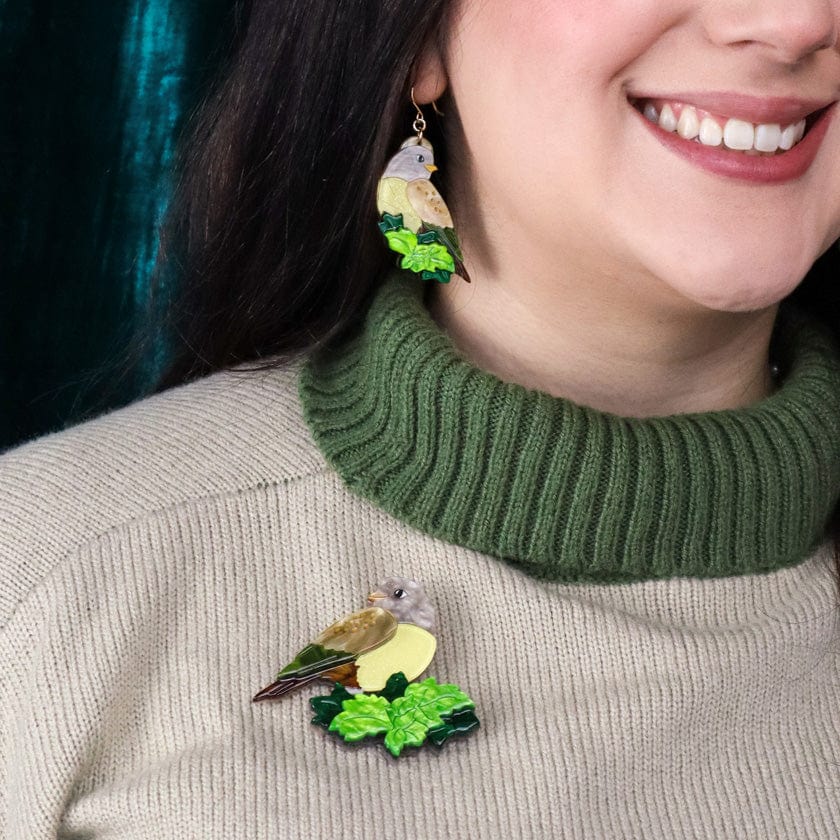 Wondrous Warbler Brooch  -  Erstwilder  -  Quirky Resin and Enamel Accessories