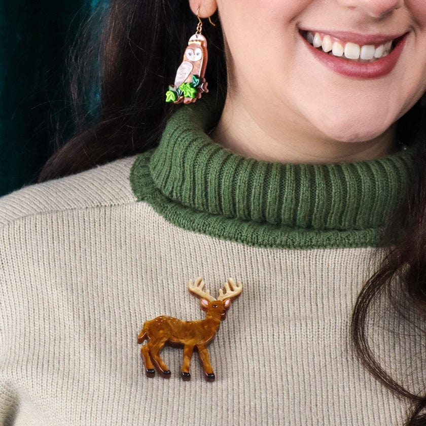 Enchanted Deer Brooch  -  Erstwilder  -  Quirky Resin and Enamel Accessories