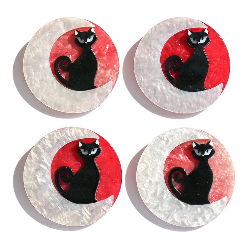 Cara the Halloween Kitty Brooch  -  Erstwilder  -  Quirky Resin and Enamel Accessories