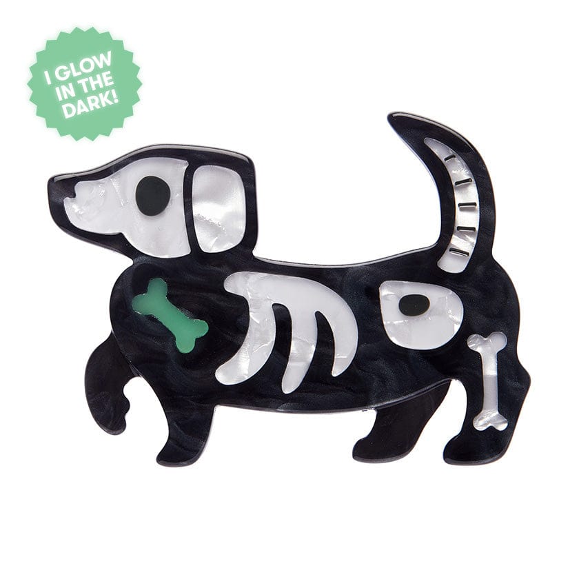 Doggo Darkness Brooch  -  Erstwilder  -  Quirky Resin and Enamel Accessories