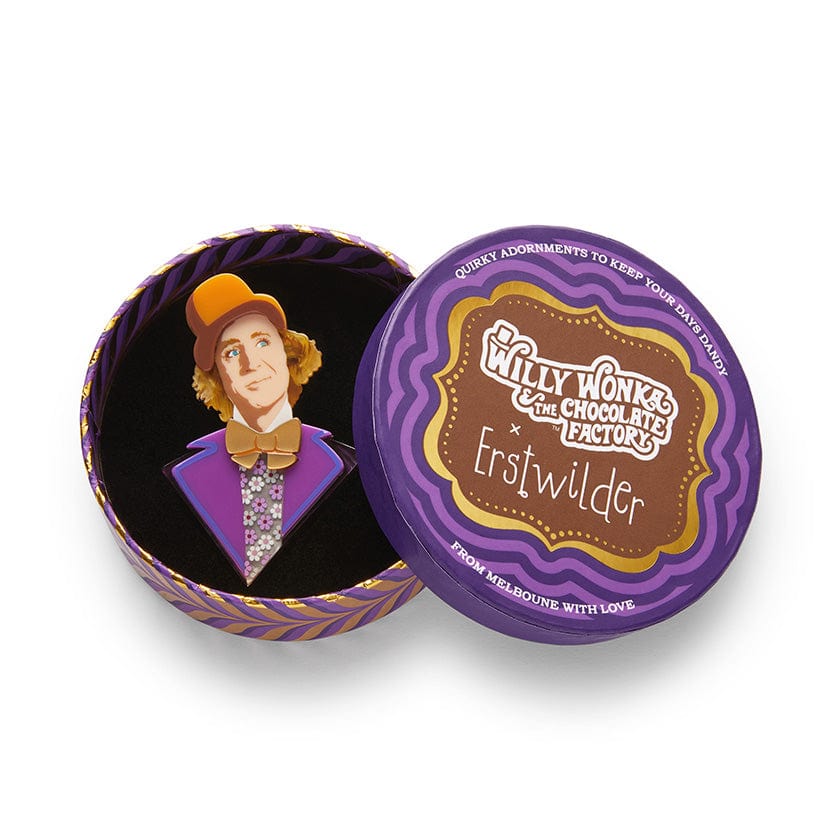 Mr Wonka Brooch  -  Erstwilder  -  Quirky Resin and Enamel Accessories