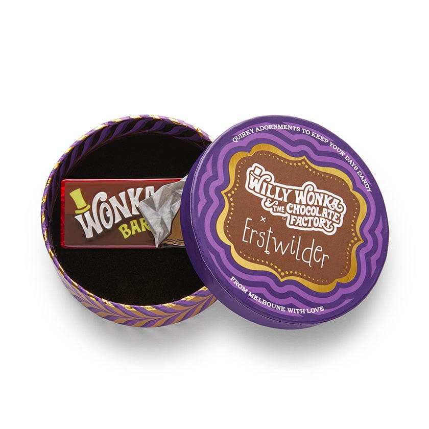 Winning Wonka Bar Brooch  -  Erstwilder  -  Quirky Resin and Enamel Accessories