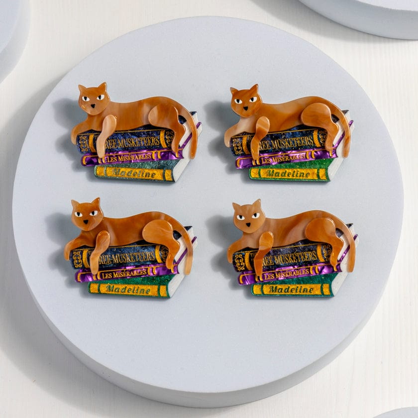 Cultured Cat Brooch  -  Erstwilder  -  Quirky Resin and Enamel Accessories