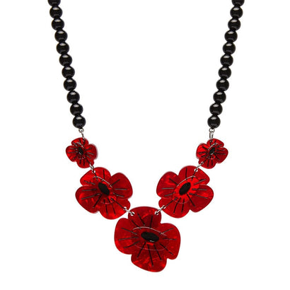 Remembrance Poppy Necklace (IMPERFECT)  -  Erstwilder  -  Quirky Resin and Enamel Accessories