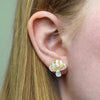 Mushroom Stud Earrings - Cream