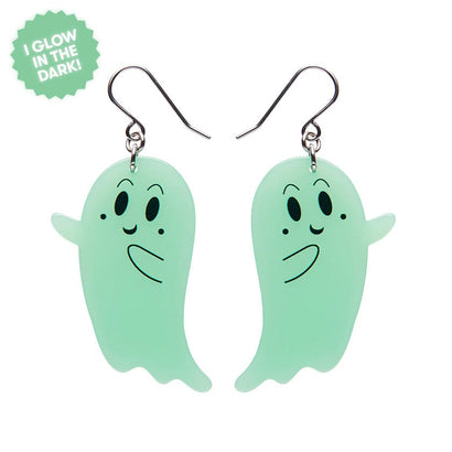 Ghost Drop Earrings - Glow in the Dark  -  Erstwilder Essentials  -  Quirky Resin and Enamel Accessories