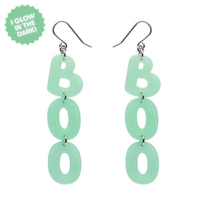 Boo Drop Earrings - Glow in the Dark  -  Erstwilder Essentials  -  Quirky Resin and Enamel Accessories