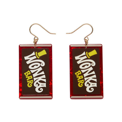 Original Wonka Bar Drop Earrings  -  Erstwilder  -  Quirky Resin and Enamel Accessories