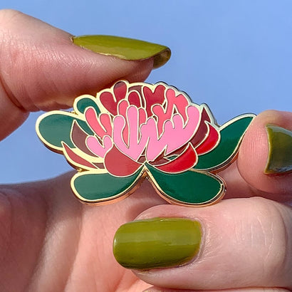 Seen from Afar Waratah Enamel Pin  -  Erstwilder  -  Quirky Resin and Enamel Accessories