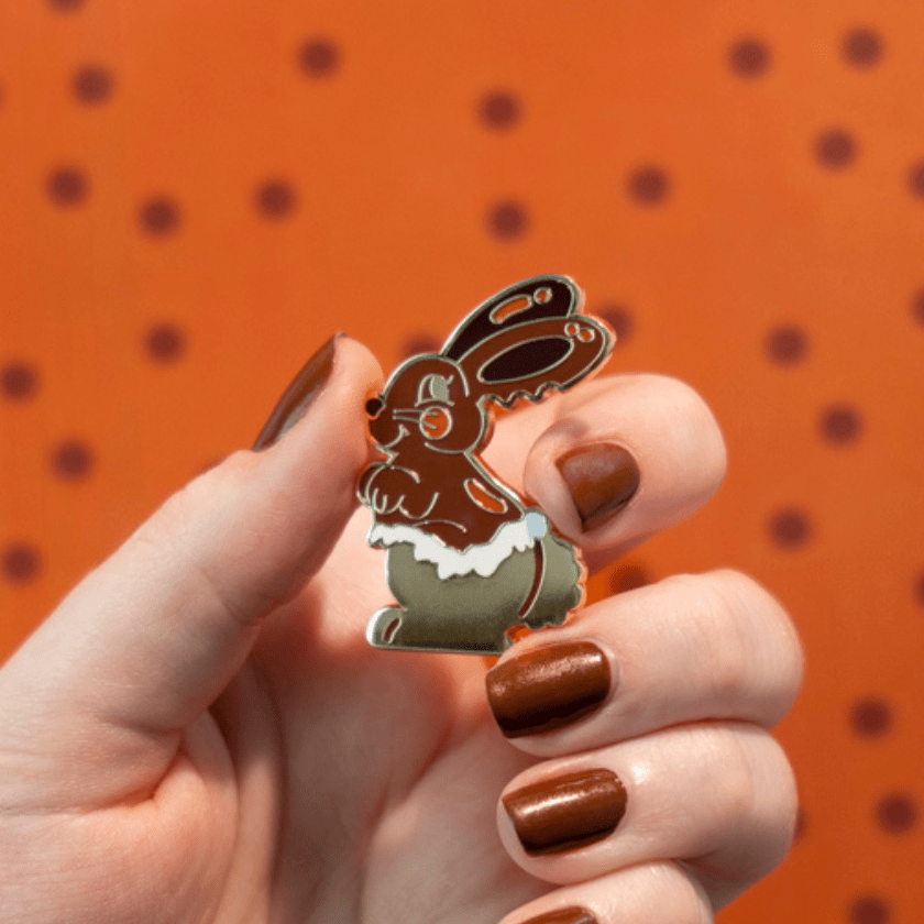 Cocoa the Bunny Enamel Pin  -  Erstwilder  -  Quirky Resin and Enamel Accessories