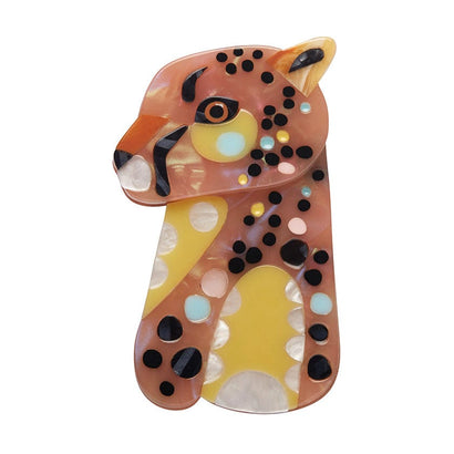 The Choosy Cheetah Brooch (IMPERFECT)  -  Erstwilder  -  Quirky Resin and Enamel Accessories