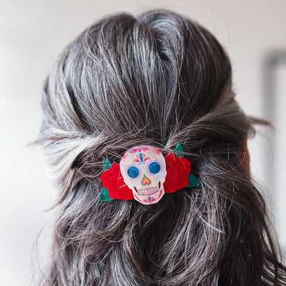 Dia De Los Muertos Hair Clip Barrette (IMPERFECT)  -  Erstwilder  -  Quirky Resin and Enamel Accessories