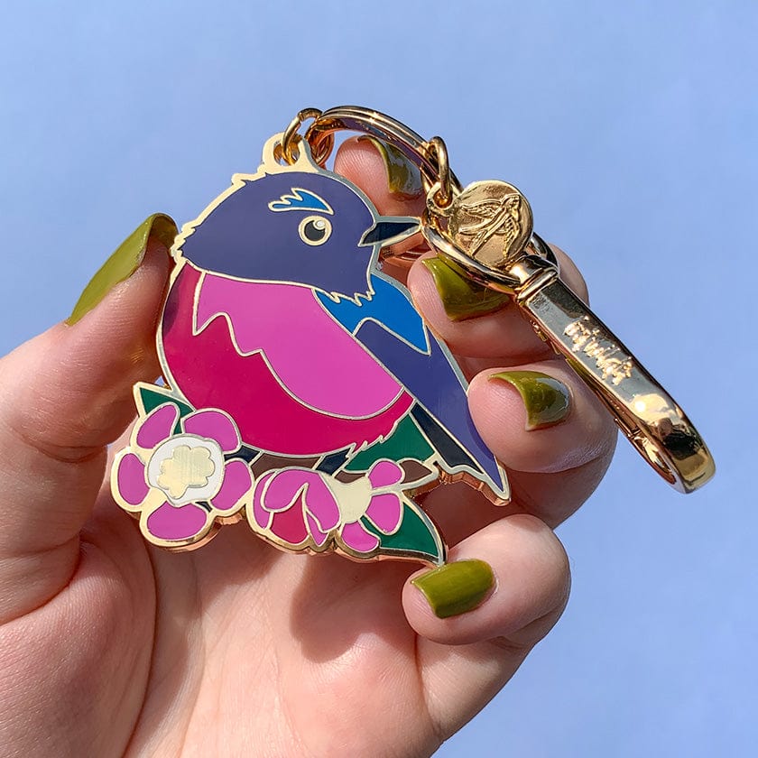 Riley the Robin Key Ring  -  Erstwilder  -  Quirky Resin and Enamel Accessories